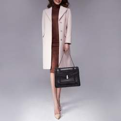 Pre Owned Bvlgari Black Leather Large Plisse Serpenti Forever Shoulder Bag