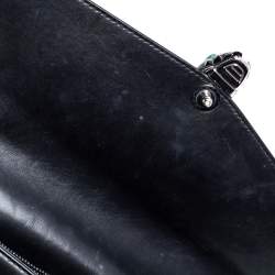 Pre Owned Bvlgari Black Leather Large Plisse Serpenti Forever Shoulder Bag