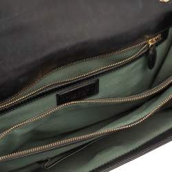 Pre Owned حقيبة كتف بلغاري سيربنتي فوريفر جلد أسود بقلاب كبيرة