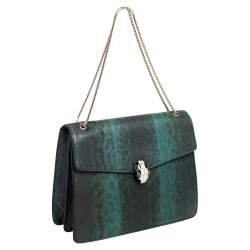 مملوكة مسبقًا Bvlgari Green Karung Large Serpenti Forever Shoulder Bag 