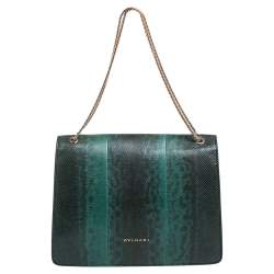 مملوكة مسبقًا Bvlgari Green Karung Large Serpenti Forever Shoulder Bag 