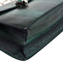 مملوكة مسبقًا Bvlgari Green Karung Large Serpenti Forever Shoulder Bag 