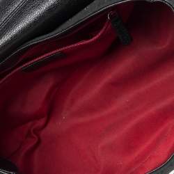 Pre Owned Bvlgari Black Logo Mania Canvas and Leather Flap Shoulder Bag