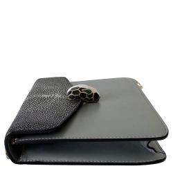 Bvlgari Black Leather Stingray Serpenti Forever Bag