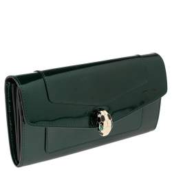Bvlgari Green Patent Leather Serpenti Forever Continental Wallet