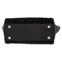 Bvlgari Black Leather and Calf Hair Serpenti Scaglie Tote