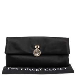 Pre Owned Bvlgari Black Satin Monete Clutch