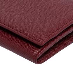 Pre Owned Bvlgari Ruby Wine Leather Bvlgari Bvlgari Continental Wallet