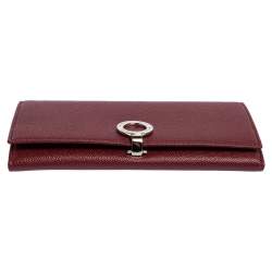 Pre Owned Bvlgari Ruby Wine Leather Bvlgari Bvlgari Continental Wallet