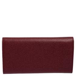 Pre Owned Bvlgari Ruby Wine Leather Bvlgari Bvlgari Continental Wallet