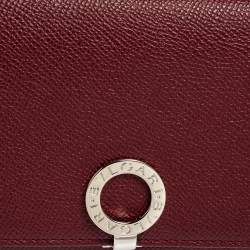 Pre Owned Bvlgari Ruby Wine Leather Bvlgari Bvlgari Continental Wallet