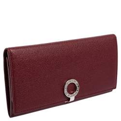Pre Owned Bvlgari Ruby Wine Leather Bvlgari Bvlgari Continental Wallet