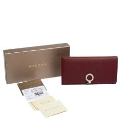 Pre Owned Bvlgari Ruby Wine Leather Bvlgari Bvlgari Continental Wallet