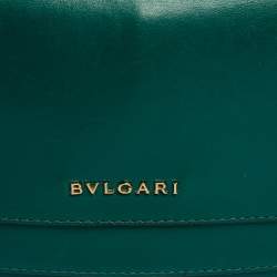Pre Owned Bvlgari Green Leather Serpenti Forever Chain Clutch