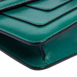 Pre Owned Bvlgari Green Leather Serpenti Forever Chain Clutch