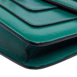 Pre Owned Bvlgari Green Leather Serpenti Forever Chain Clutch