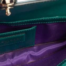 Pre Owned Bvlgari Green Leather Serpenti Forever Chain Clutch