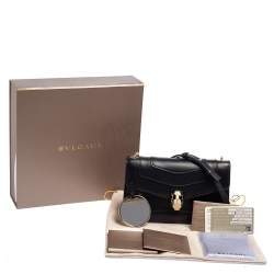 مملوكة مسبقًا Bvlgari Black Leather Serpenti Forever Chain Shoulder Bag