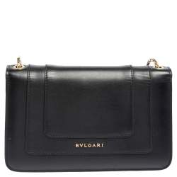 مملوكة مسبقًا Bvlgari Black Leather Serpenti Forever Chain Shoulder Bag