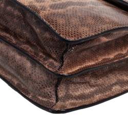 Bvlgari Beige/Brown Karung Medium Serpenti Forever Shoulder Bag