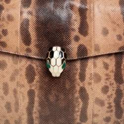 Bvlgari Beige/Brown Karung Medium Serpenti Forever Shoulder Bag