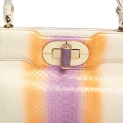 Bvlgari Tri Color Python Isabella Rossellini Top Handle Bag