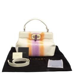 Bvlgari Tri Color Python Isabella Rossellini Top Handle Bag