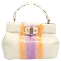 Bvlgari Tri Color Python Isabella Rossellini Top Handle Bag