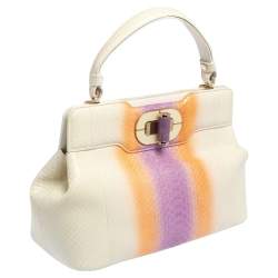 Bvlgari Tri Color Python Isabella Rossellini Top Handle Bag