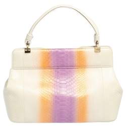 Bvlgari Tri Color Python Isabella Rossellini Top Handle Bag