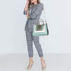 Pre Owned Bvlgari Tri Color Leather and Kurung Serpenti Scaglie Tote