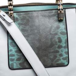 Pre Owned Bvlgari Tri Color Leather and Kurung Serpenti Scaglie Tote
