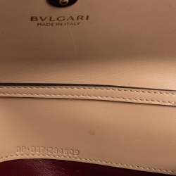 مملوكة مسبقًا حقيبة كتف بلغاري سيربنتي فوريفر جلد بيج/أسود