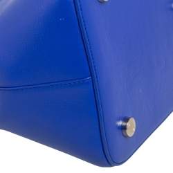 Bvlgari Blue Leather Isabella Rossellini Top Handle Bag