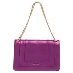 Pre Owned حقيبة كتف بلغاري فوريفر سيربينتي جلد ماغينتا داكن متوسطة 