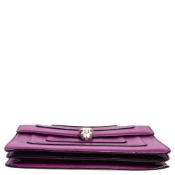 Pre Owned حقيبة كتف بلغاري فوريفر سيربينتي جلد ماغينتا داكن متوسطة 