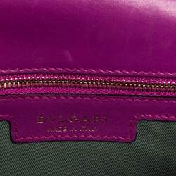 Pre Owned حقيبة كتف بلغاري فوريفر سيربينتي جلد ماغينتا داكن متوسطة 