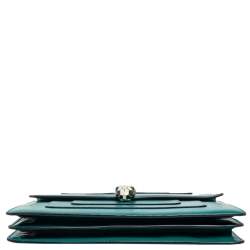 Pre Owned حقيبة كتب بلغاري سيربنتي فوريفر جلد أخضر كبيرة