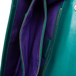 Pre Owned حقيبة كتب بلغاري سيربنتي فوريفر جلد أخضر كبيرة