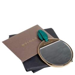 Pre Owned حقيبة كتب بلغاري سيربنتي فوريفر جلد أخضر كبيرة