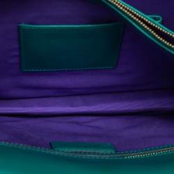 Pre Owned حقيبة كتب بلغاري سيربنتي فوريفر جلد أخضر كبيرة