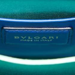 Pre Owned حقيبة بلغاري سيربينتي فوريفر جلد أزرق ذات قلاب يد علوية 