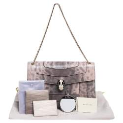 Pre Owned حقيبة كتف بلغاري سيربنتي فوريفر كارونغ بيج/أخضر متوسطة