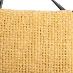 مملوكة م سبقًا Bvlgari Cream/Black Raffia and Leather Mini Serpenti Forever Crossbody Bag