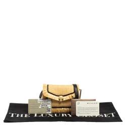 مملوكة مسبقًا Bvlgari Cream/Black Raffia and Leather Mini Serpenti Forever Crossbody Bag