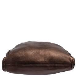 Pre Owned Bvlgari Metallic Brown Leather Twistino Tina Shopper Tote