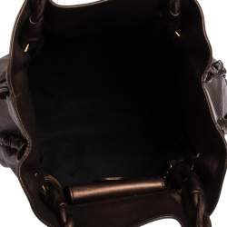 Pre Owned Bvlgari Metallic Brown Leather Twistino Tina Shopper Tote