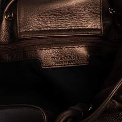 Pre Owned Bvlgari Metallic Brown Leather Twistino Tina Shopper Tote