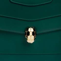 Pre Owned حقيبة بلغاري قلاب فوريفر سيربينتي جلد أزرق مخضر