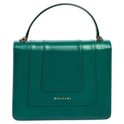 Pre Owned حقيبة بلغاري قلاب فوريفر سيربينتي جلد أزرق مخضر